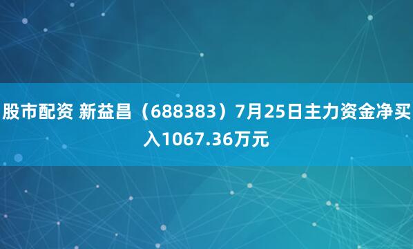 股市配资 新益昌（688383）7月25日主力资金净买入1067.36万元